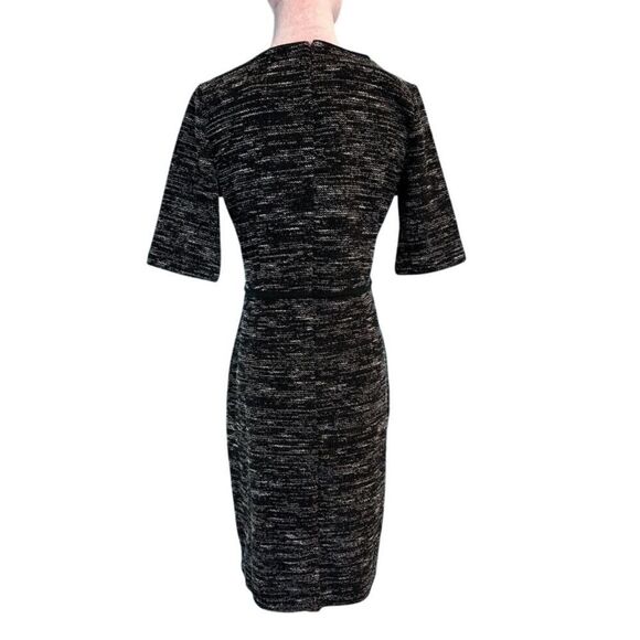 NWT Banana Republic S/S Sheath Dress Black White Variegated Knit Unlined 6 - Picture 3 of 6